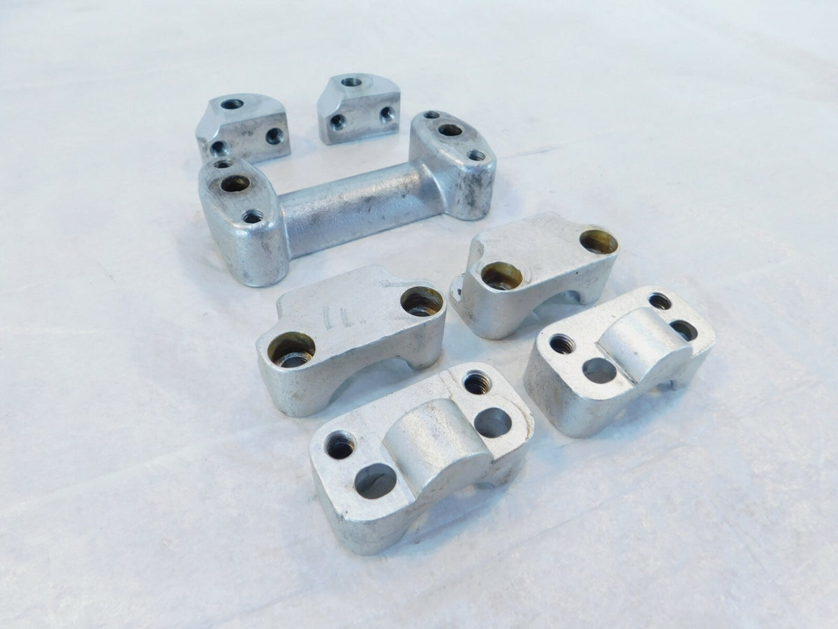 2001 01 KTM 640 LC4 Silver Handlebar Holder Clamp Brackets & Riser Inserts - C3 Cycle