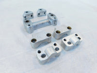 2001 01 KTM 640 LC4 Silver Handlebar Holder Clamp Brackets & Riser Inserts - C3 Cycle