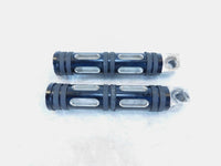 Harley Davidson FXR Dyna Sportster & Softail Black "Edge Cut" Footpegs Footrests - C3 Cycle