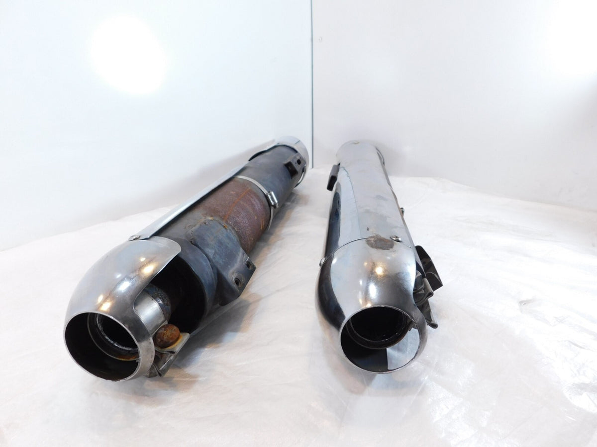 2003 03 Victory V92 Touring Cruiser Left/Right Exhaust Mufflers w/ Heat Shields - C3 Cycle