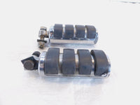 Pair Harley Touring Dyna Sportster & Softail Chrome & Rubber Footpeg Footrests - C3 Cycle