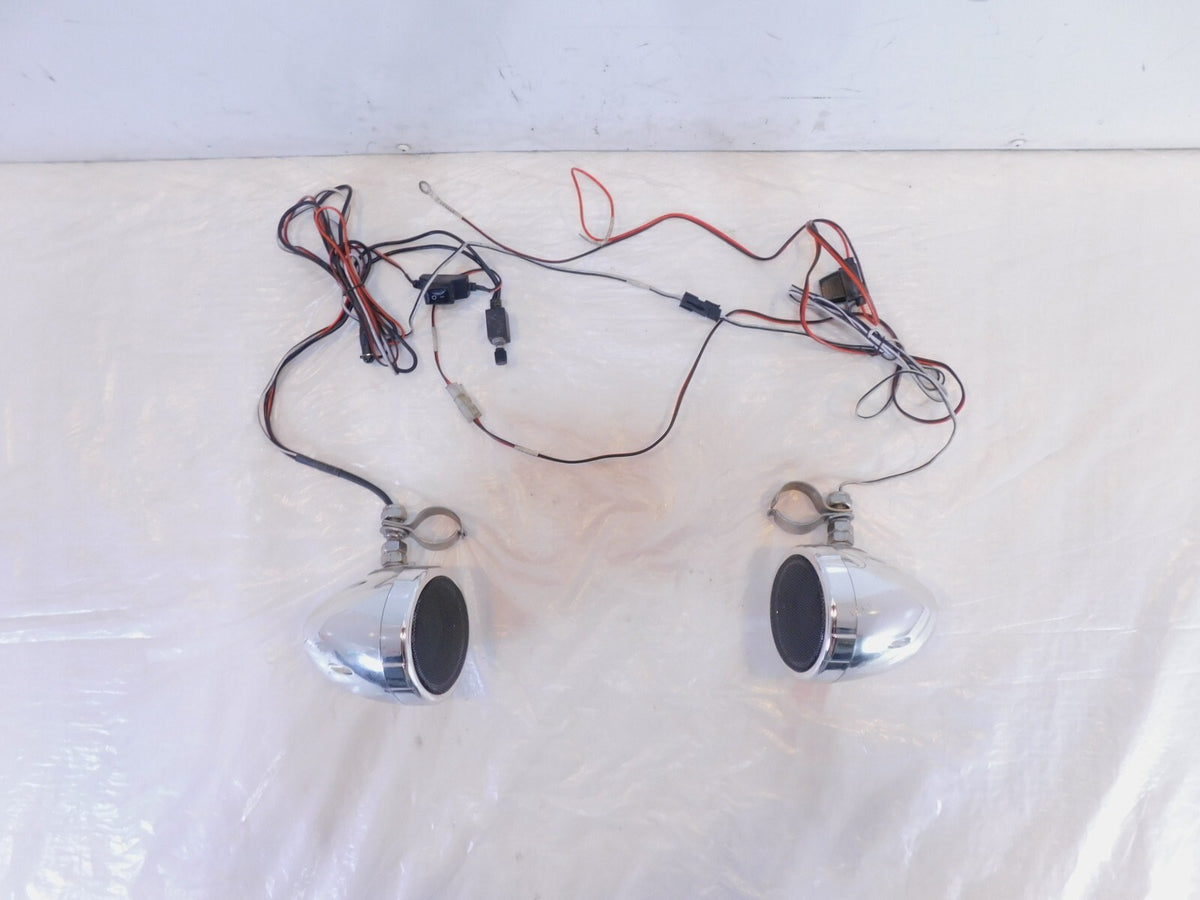 Harley Davidson Road King Softail Dyna Sportster 1" Handlebar Mounted Speakers - C3 Cycle
