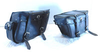 2003 Kawasaki Vulcan 1500 Aftermarket Black Left/Right Rear Storage Saddle Bags - C3 Cycle