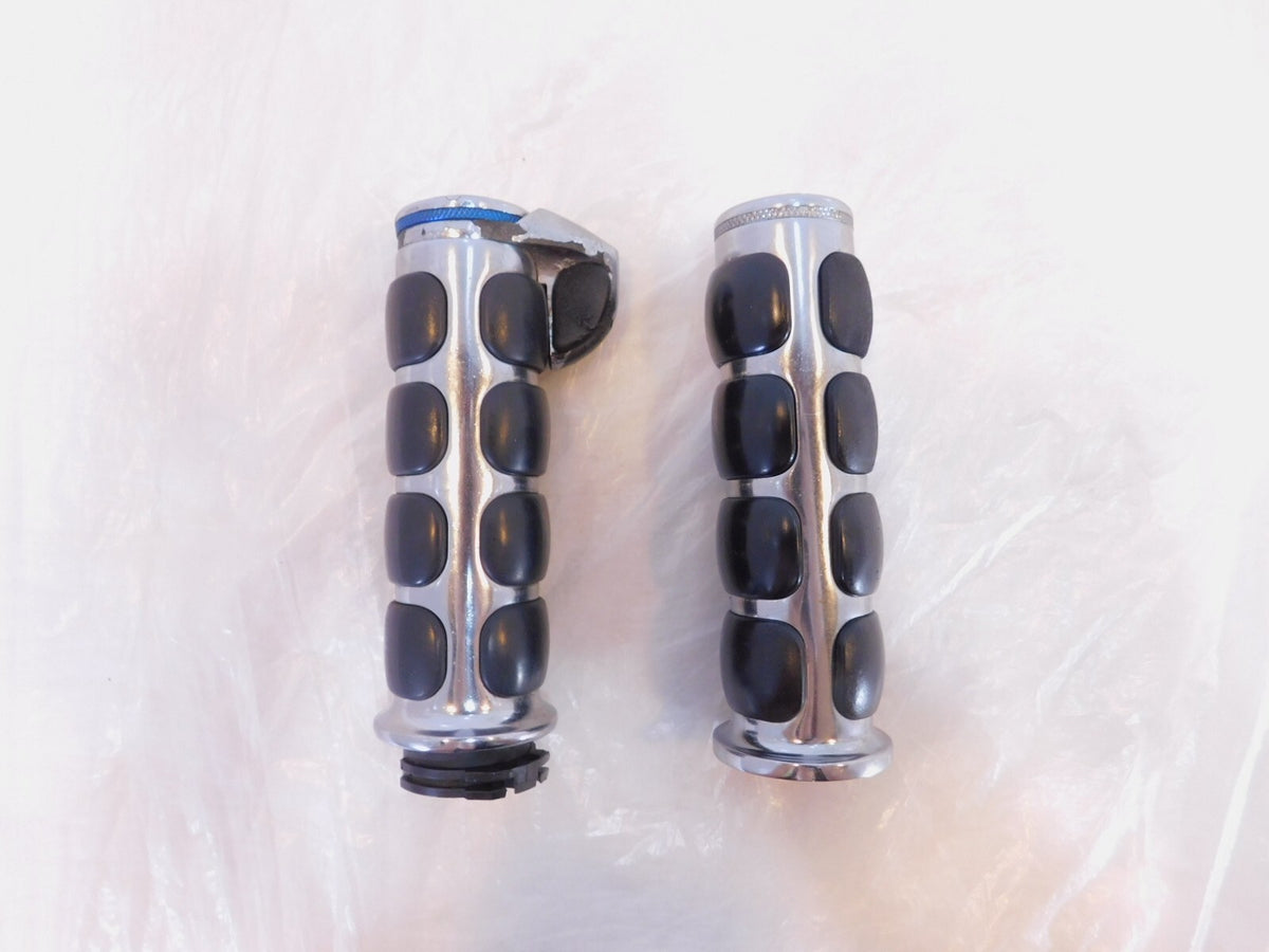 Harley Davidson Touring Dyna Sportster Softail Chrome Pair Handlebar Hand Grips - C3 Cycle