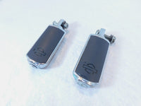 Harley Touring FXR Dyna Sportster & Softail Black & Chrome Footpegs Footrests - C3 Cycle