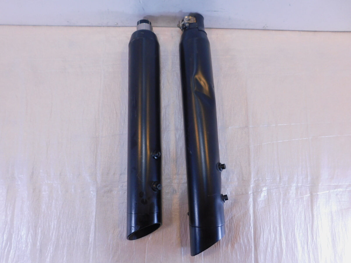 Harley Davidson Electra Road Street Glide Black Left Right Exhaust Pipe Mufflers