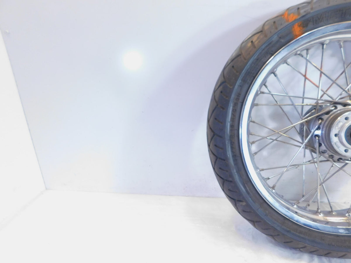 Bent 2004-2006 Victory Kingpin Laced Front Wheel Rim & Tire 18"x3.00" For Repair - C3 Cycle