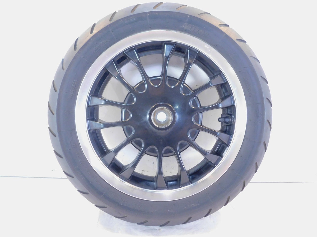Piaggio Vespa Sprint 50 125 150 Black Spoked Rear Wheel Rim w/ Tire 12x3 - C3 Cycle
