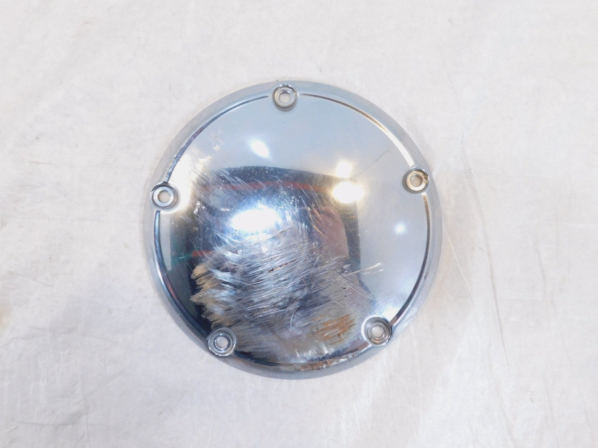 Harley Davidson Twin Cam Dyna & Softail Left Engine Chrome Derby Clutch Cover - C3 Cycle