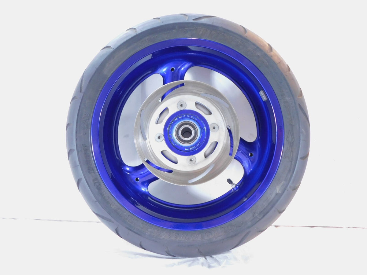 1999 Buell X1 Lightning Limited Edition Blue Cast 3 Spoke Rear Wheel Rim & Tire - C3 Cycle