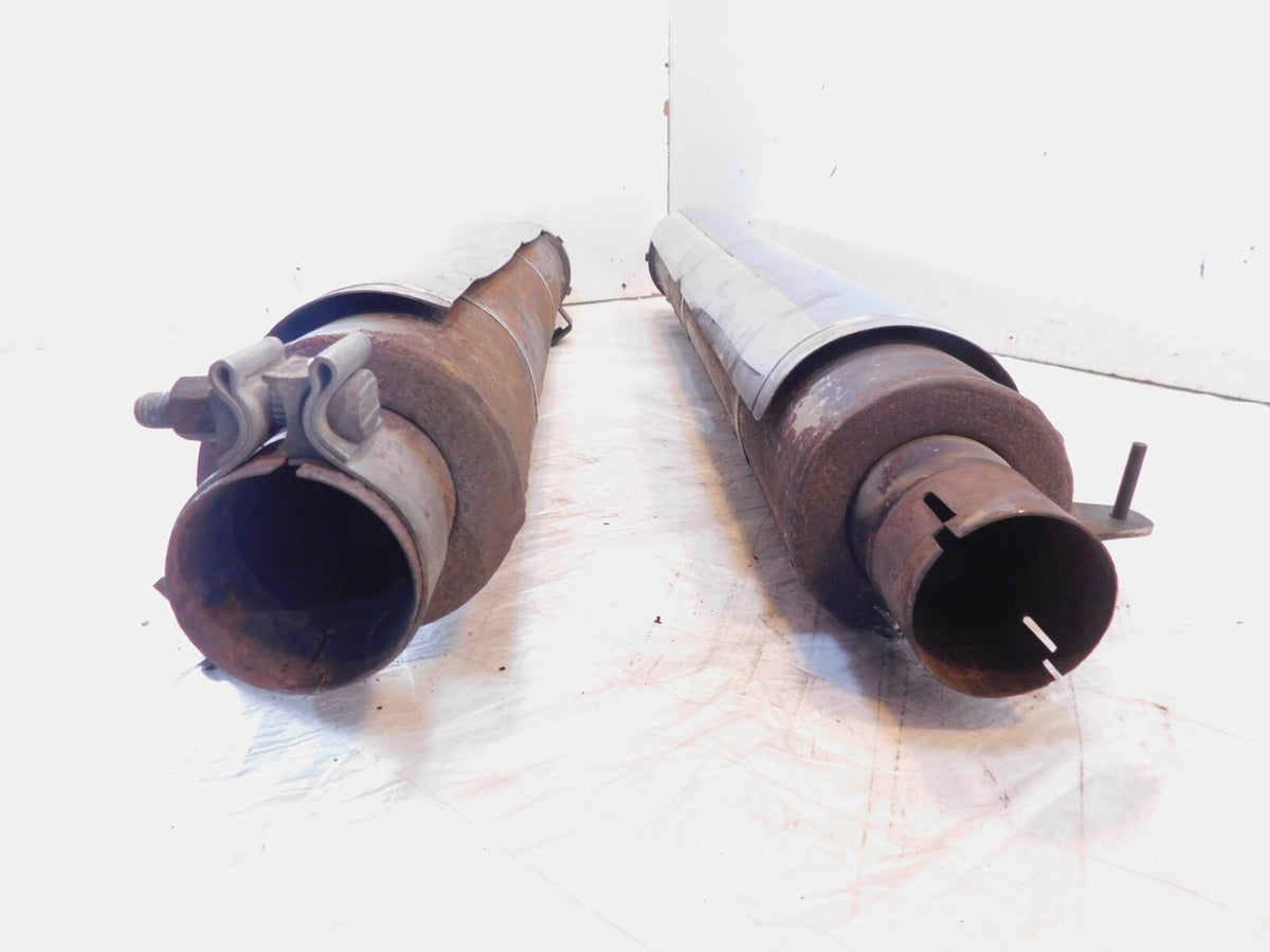 08-10 Victory Vision Rear Left/Right Crossover Exhaust Mufflers & Chrome Shields - C3 Cycle