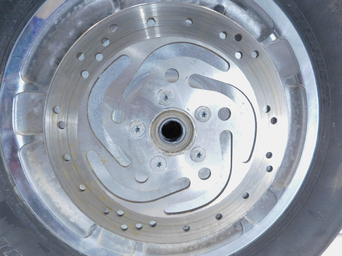 Harley Davidson Road King Electra Glide Chrome Mag Rear Wheel Rim Tire & Rotor - C3 Cycle