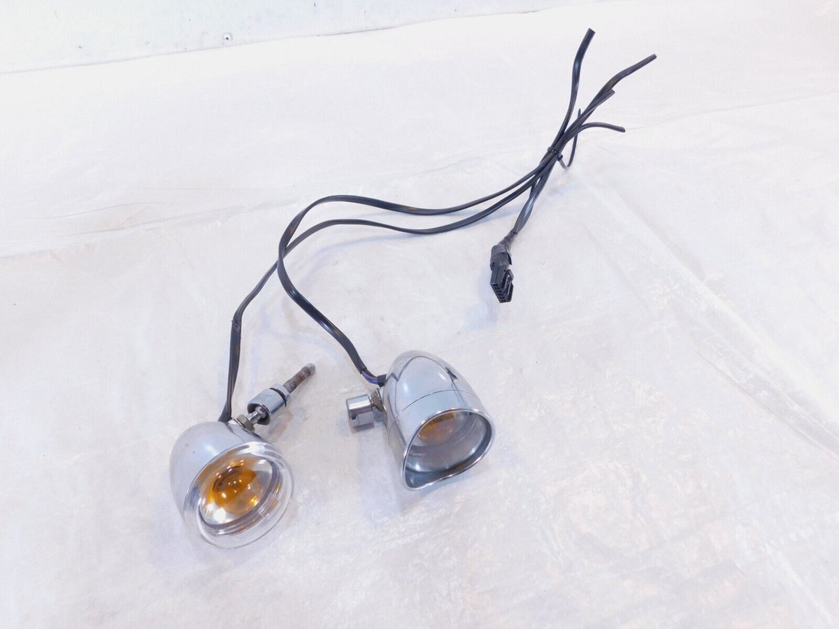 Harley Davidson Chrome Sportster Softail Dyna V-Rod Front Turn Signal Indicators - C3 Cycle
