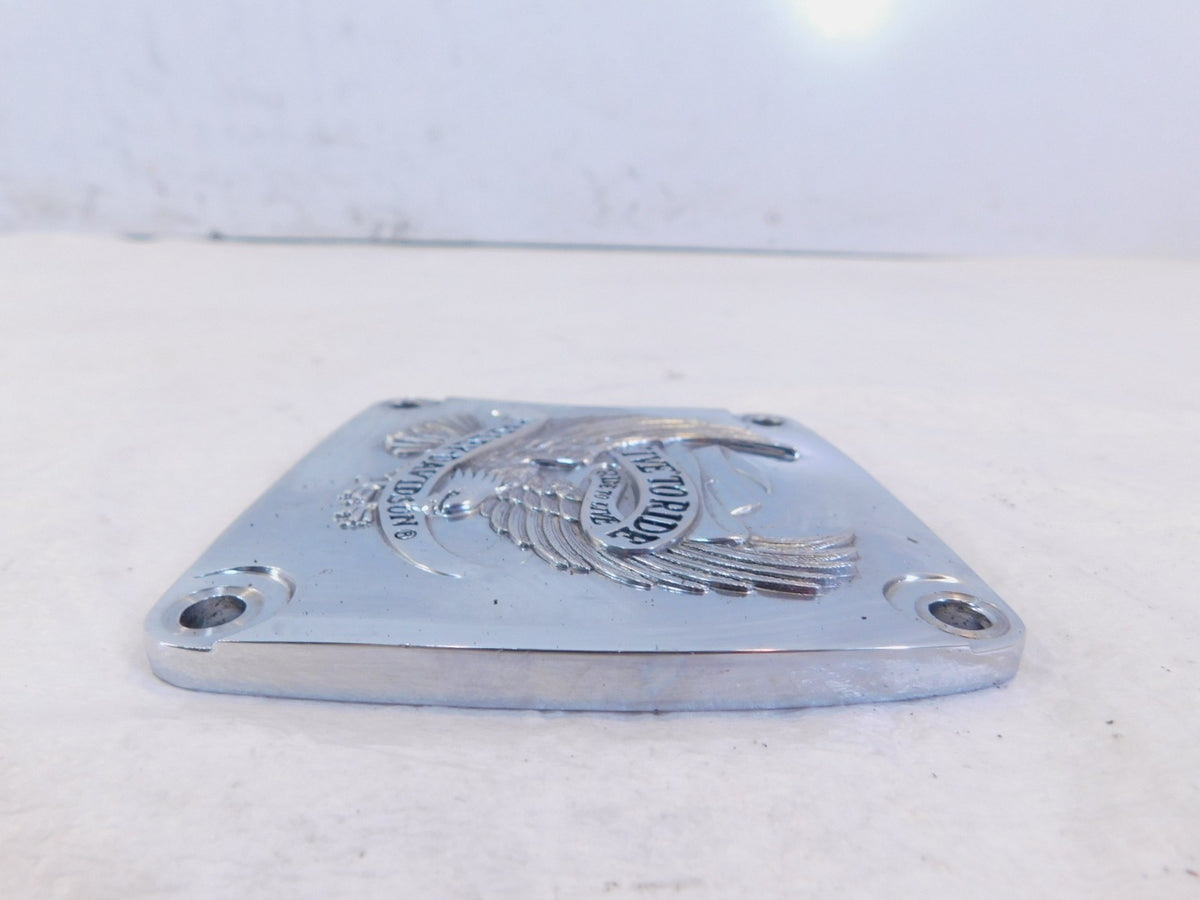 Harley Electra Glide Left Eagle Engine Chrome Clutch Primary Inspection Cover - C3 Cycle