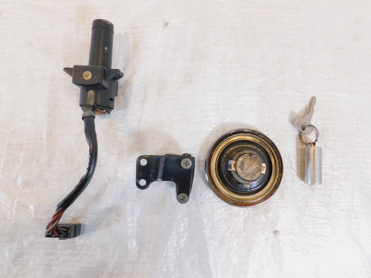 1983 Honda CB1000 CB1000C Ignition Switch Lock Set Fuel Gas Tank Cap Lid w/ Key - C3 Cycle