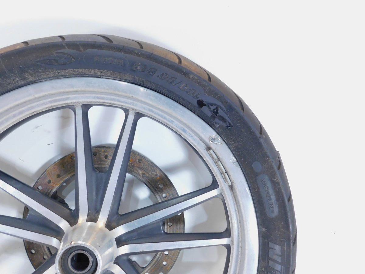 2008-2012 Harley Davidson Dyna Low Rider FXDL Silver Cast Front Rim Wheel - BENT - C3 Cycle