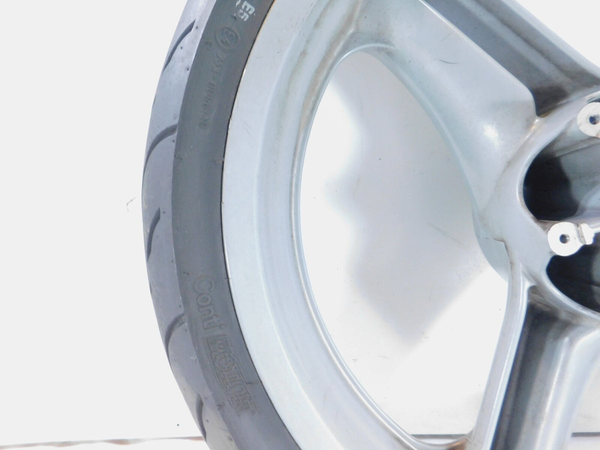 2002 MZ Skorpion Tour MZ660 660cc Cast Silver Front Wheel Rim 17"x3" -Bent