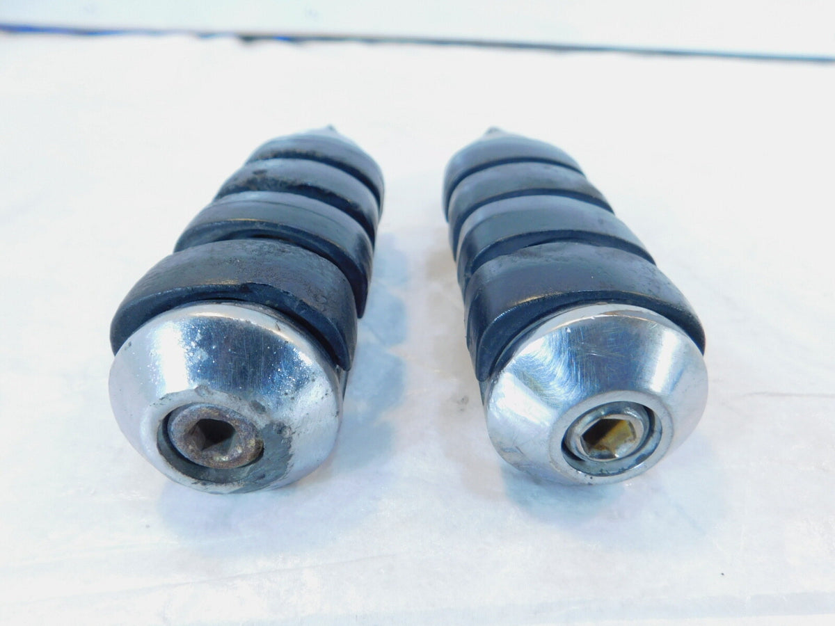 Harley Touring Dyna Sportster & Softail ISO Chrome & Rubber Footpeg Footrests - C3 Cycle