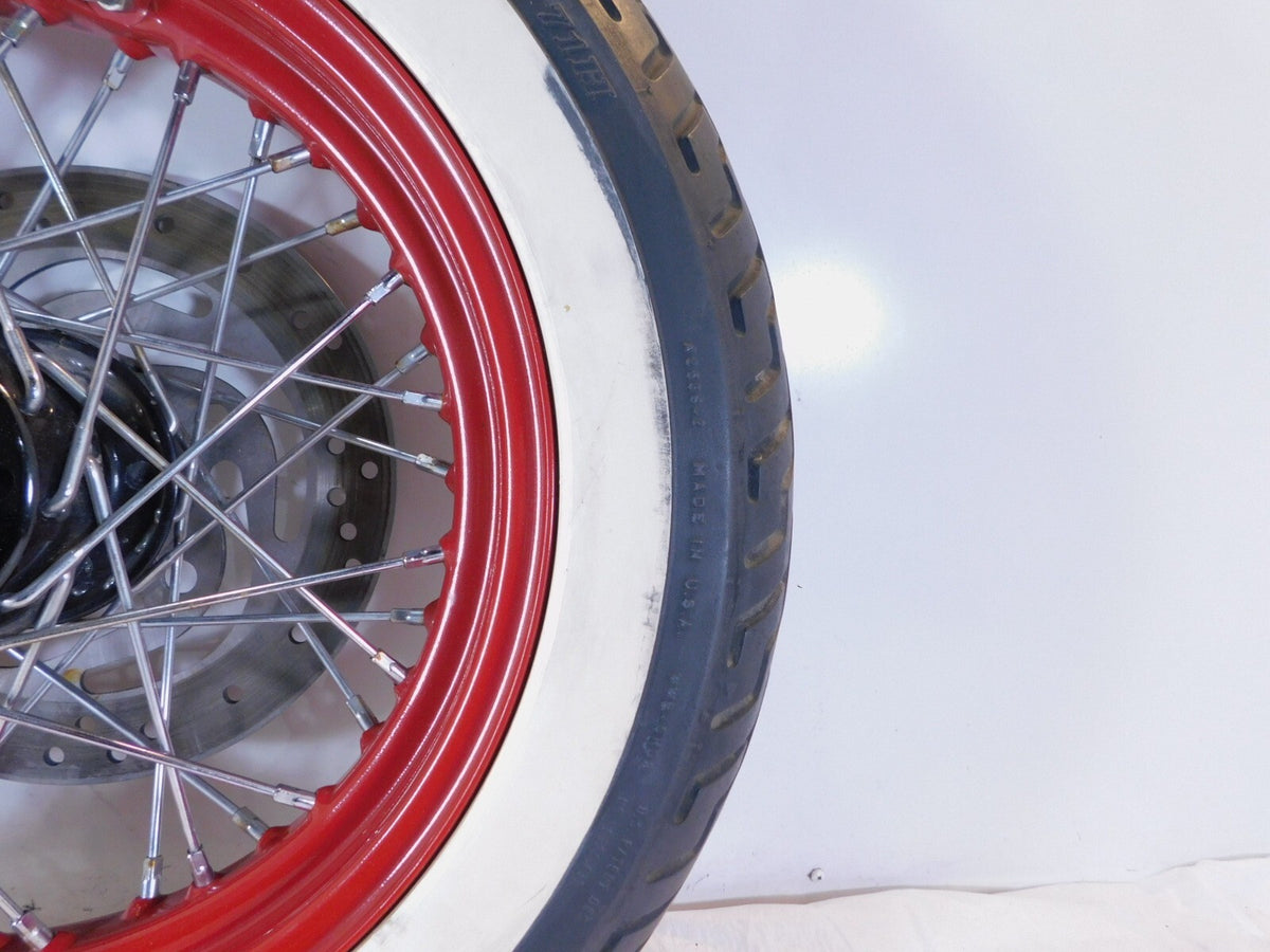 Harley Davidson Softail Heritage Classic Deluxe Spoked Front Wheel Red Rim Tire - C3 Cycle