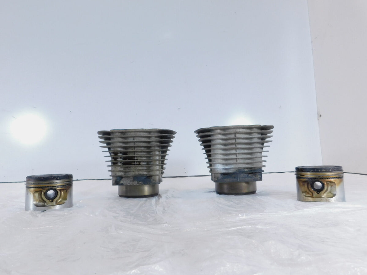 Pair Harley Davidson Sportster 883 Silver Engine Cylinder Barrel Jugs w/ Pistons