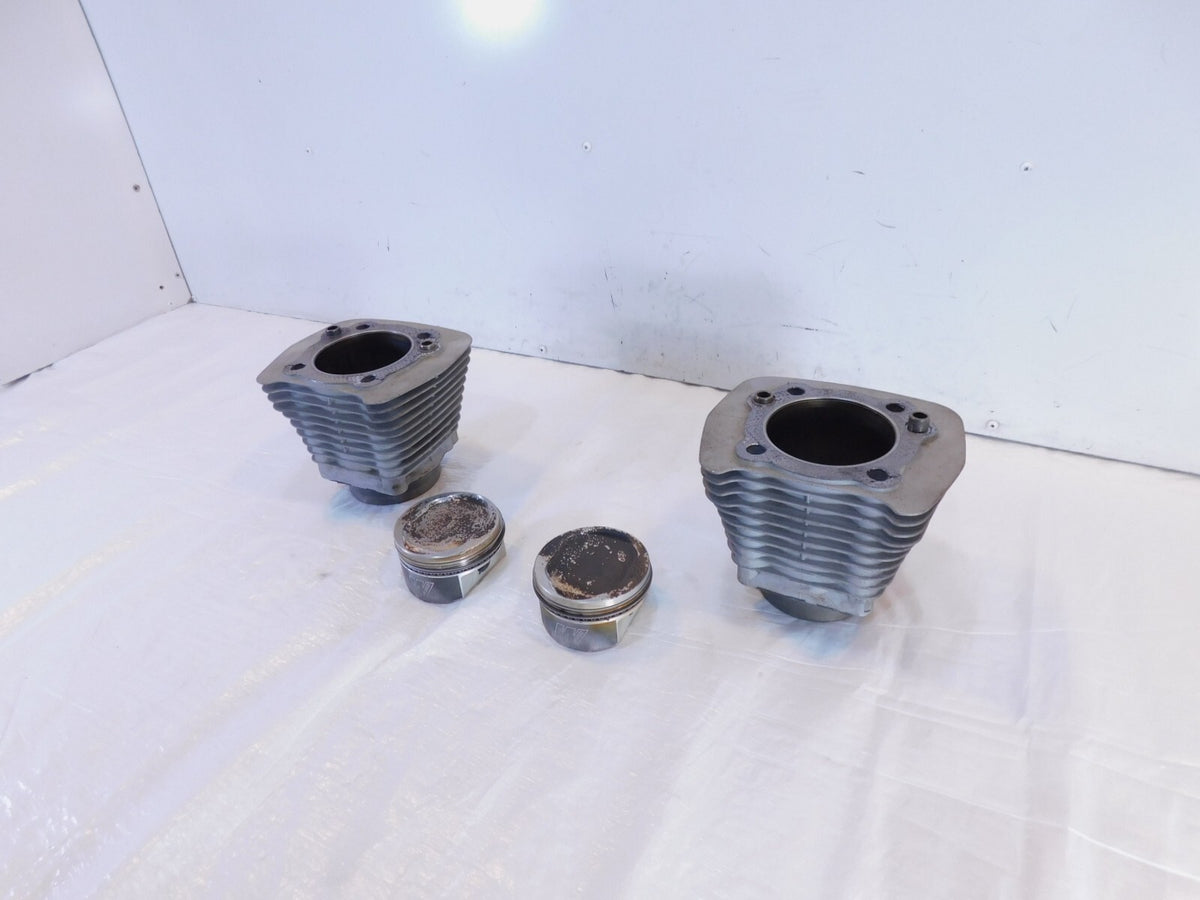 Pair Harley Davidson Sportster 1200 Silver Engine Cylinder Jugs w Wiseco Pistons - C3 Cycle
