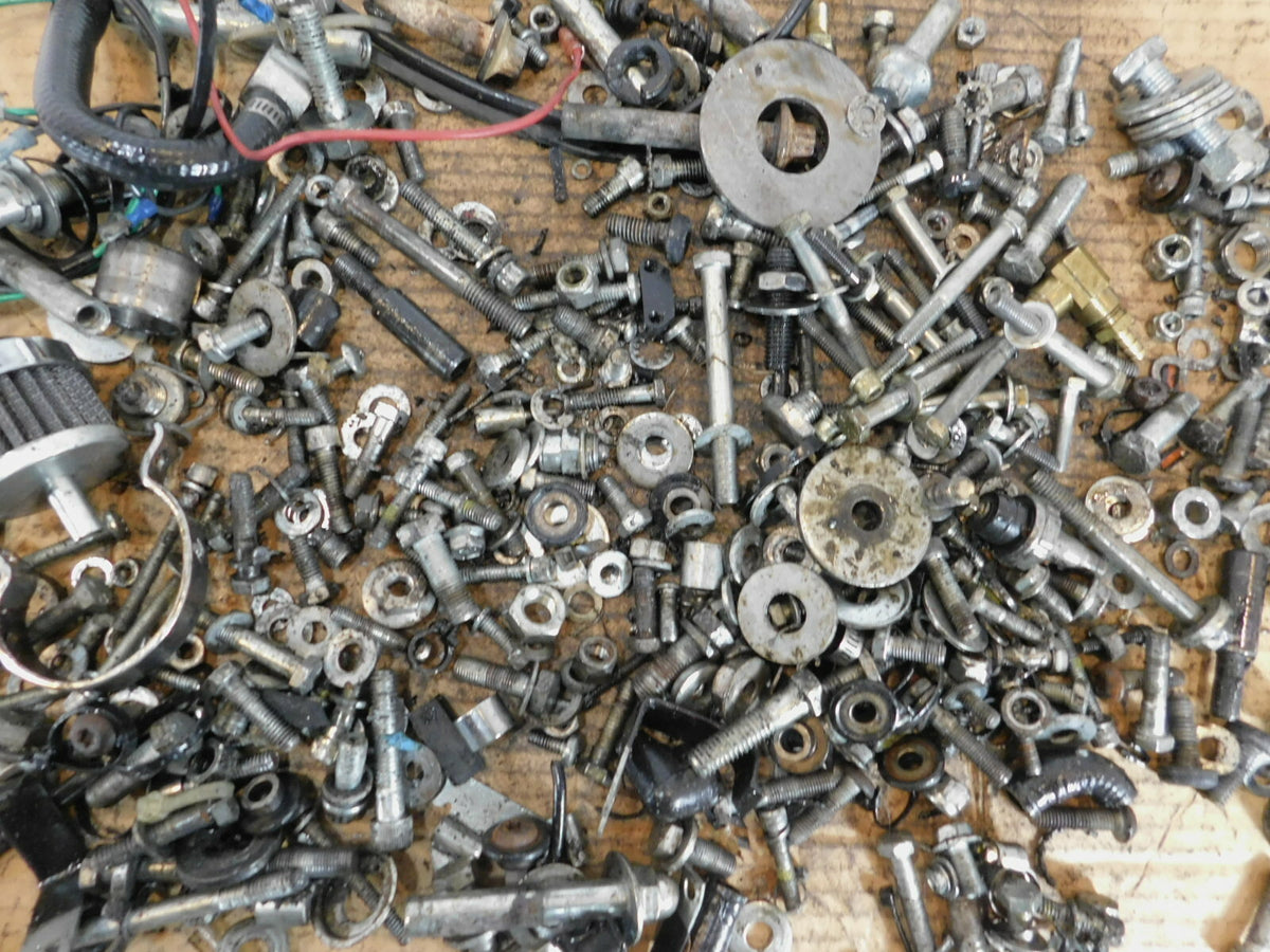 1989 89 Harley Davidson Tour & Electra Glide Nuts Bolts & Brackets Parts Box Lot - C3 Cycle
