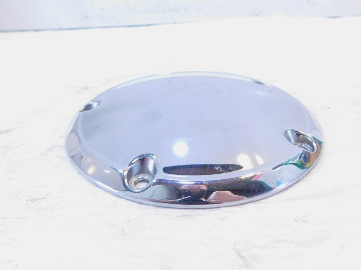Harley Davidson Twin Cam Dyna Softail Left Engine Chrome Derby Clutch Cover - C3 Cycle