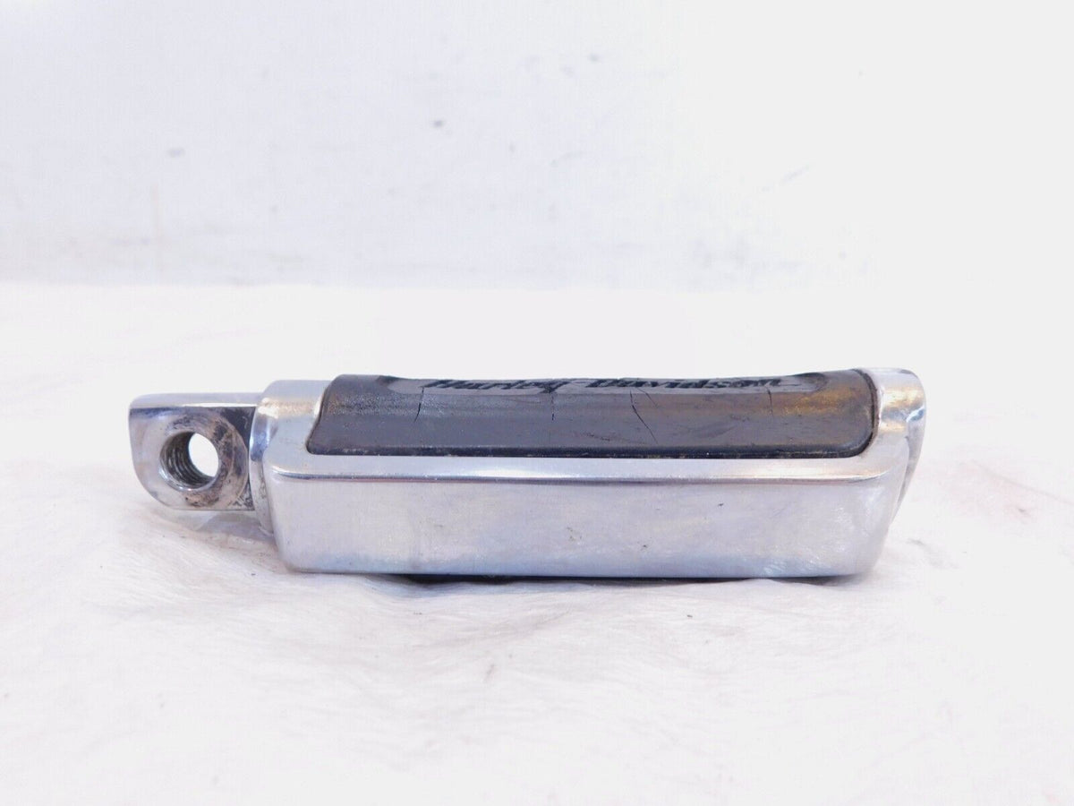 Single Harley Touring FXR Dyna & Softail Flames Chrome & Rubber Footpeg Footrest - C3 Cycle