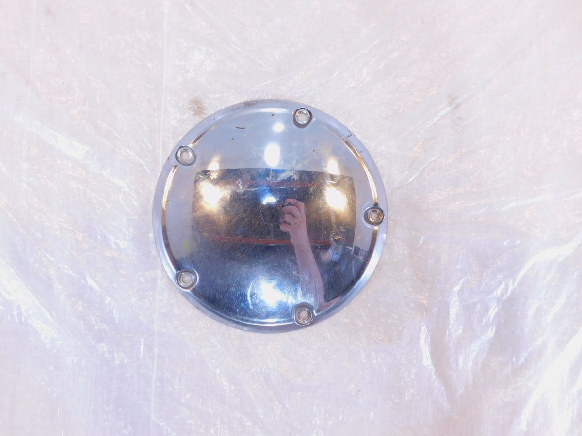 Harley Davidson Twin Cam Dyna Softail Left Engine Chrome Derby Clutch Cover - C3 Cycle
