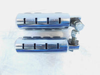 Pair Harley Touring Dyna Sportster & Softail Chrome & Rubber Footpeg Footrests - C3 Cycle