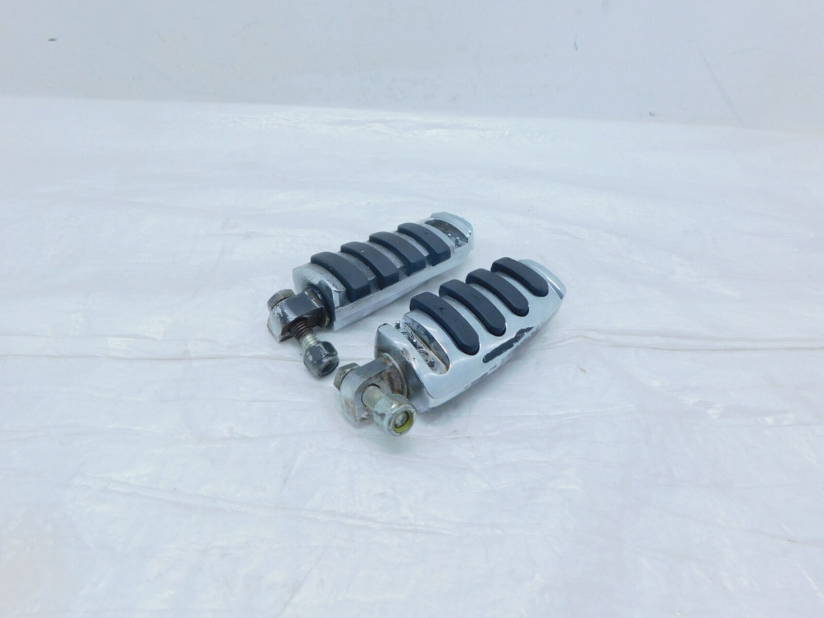 Harley Touring Dyna Sportster & Softail Large Chrome & Rubber Footpegs Footrests - C3 Cycle