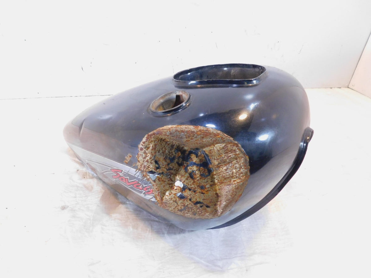 1996-2004 Suzuki Savage LS650 Black Gas Petrol Fuel Tank Reservoir Cell - Dented - C3 Cycle