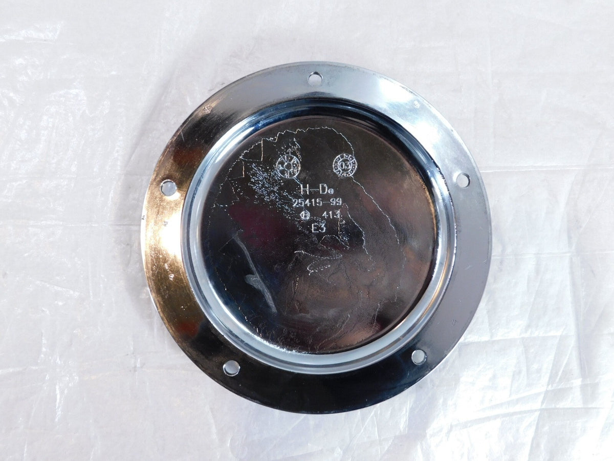 Harley Davidson Twin Cam Dyna & Softail Left Engine Chrome Derby Clutch Cover - C3 Cycle