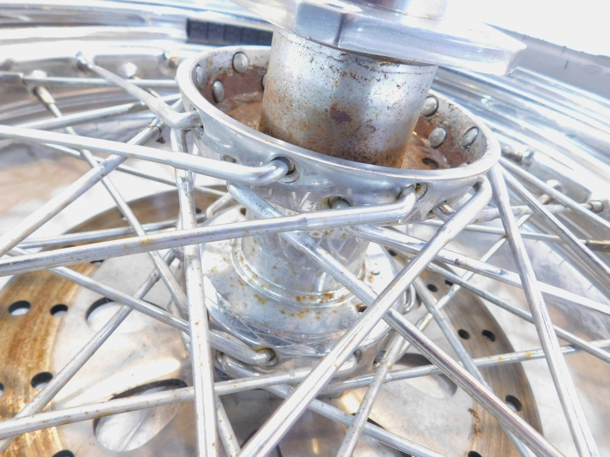 2000 2001 2002 & 2003 Indian Gilroy Scout Chrome Laced Rear Wheel Rim - Bent - C3 Cycle