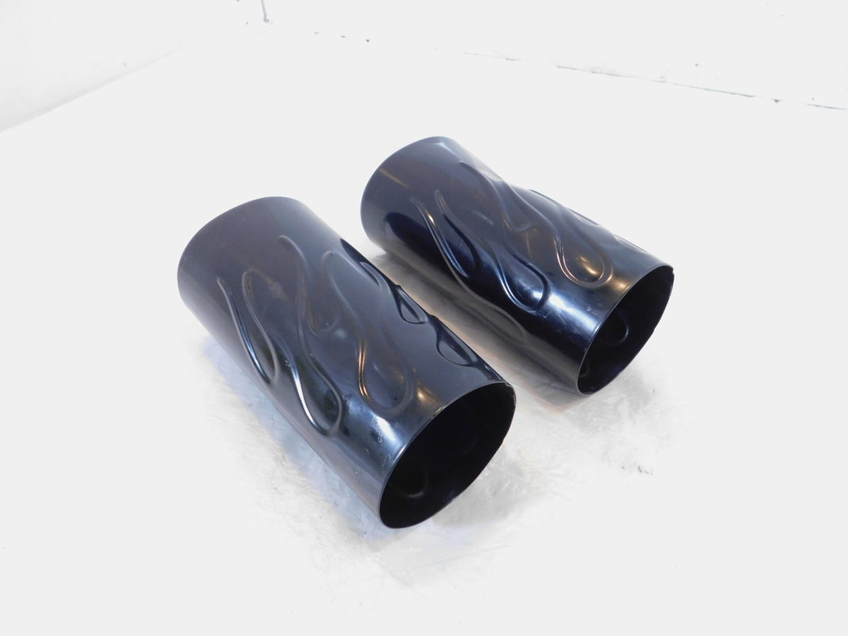 Harley Road King & Electra Glide & Softail Black Front Fork Slider Cover Tins - C3 Cycle