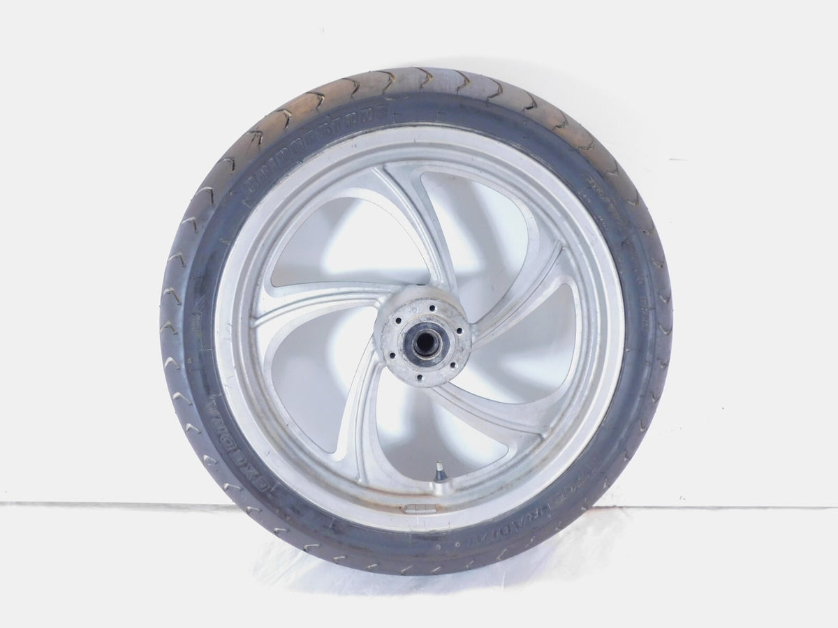 2008-2009 Victory Vision Touring Silver Cast Front Wheel Rim & Tire - Bent - C3 Cycle