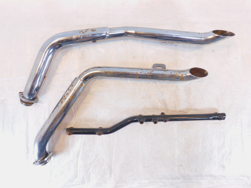 01 2001 Indian Gilroy Scout Chrome Front & Rear Exhaust Header Pipe Mufflers