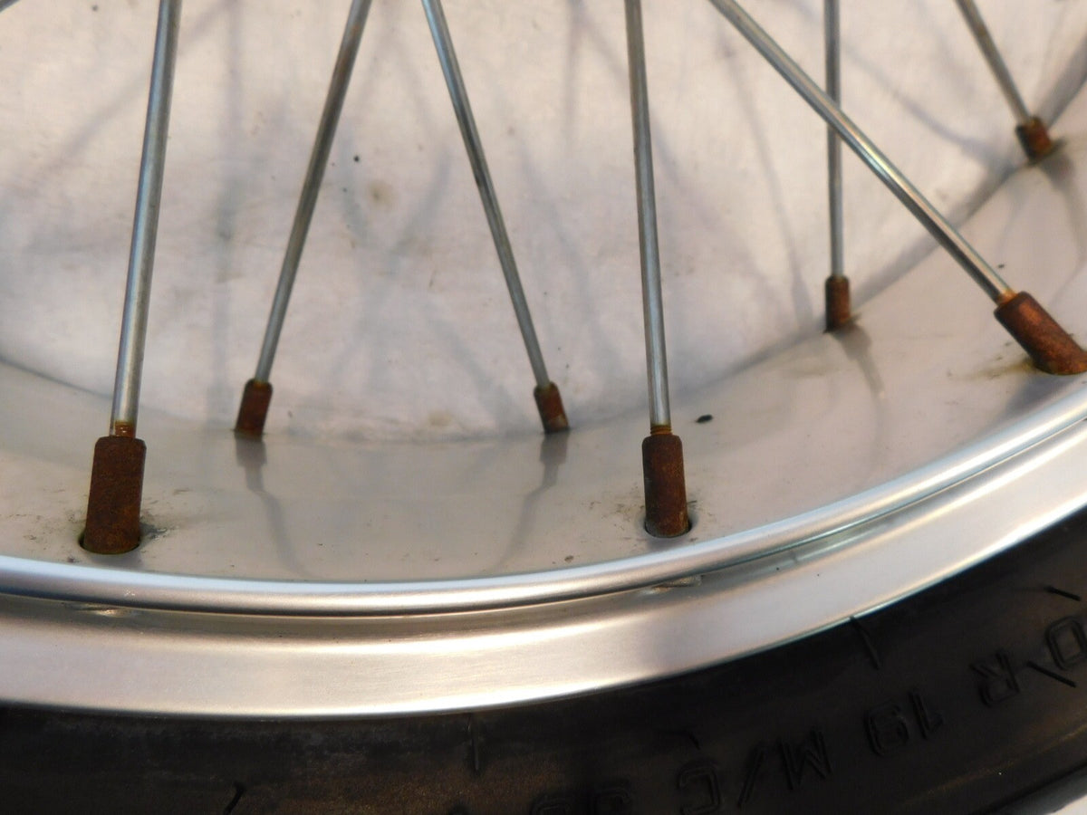 2001-2007 Aprilia ETV1000 Caponord 1000 Silver 19" Spoked Front Wheel Rim & Hub - C3 Cycle
