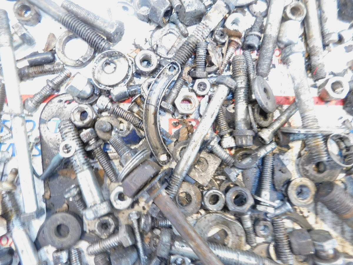 1985 85 Harley Davidson FX FXWG Wide Glide Nuts Bolt & Brackets Parts Box Lot - C3 Cycle