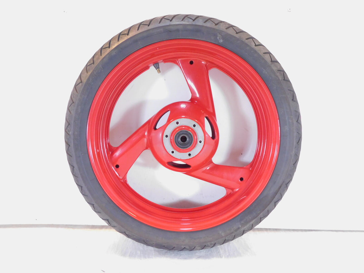 1993-1994 Yamaha FZR600R FZR600 FZR 600 Red Cast Front Wheel Rim & Hub w/ Tire - C3 Cycle