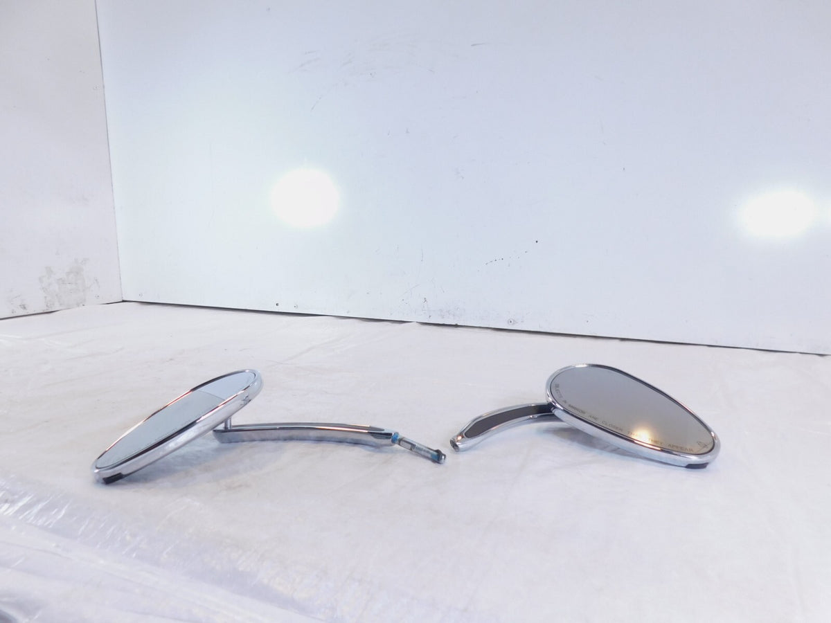 Harley Davidson FXR Softail Dyna Sportster Left/Right Chrome Rear View Mirrors - C3 Cycle