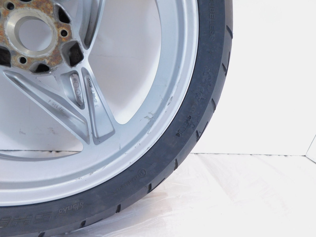 2001-2005 BMW F650 CS F650CS Scarver Silver Rear Rim Wheel & Tire - 36317681009 - C3 Cycle