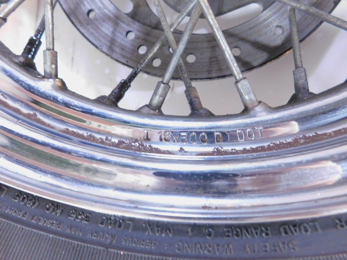 Harley Davidson Sportster Softail & Dyna 16" Chrome Laced Rear Wheel Rim - Bent - C3 Cycle