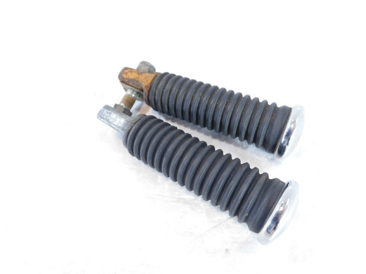 Harley Touring FXR Dyna Sportster Softail Chrome End & Rubber Footpegs Footrests - C3 Cycle