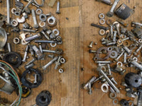 1972 72 Honda CB350K4 CB350 350 Miscellaneous Nut Bolts & Brackets Parts Box Lot - C3 Cycle