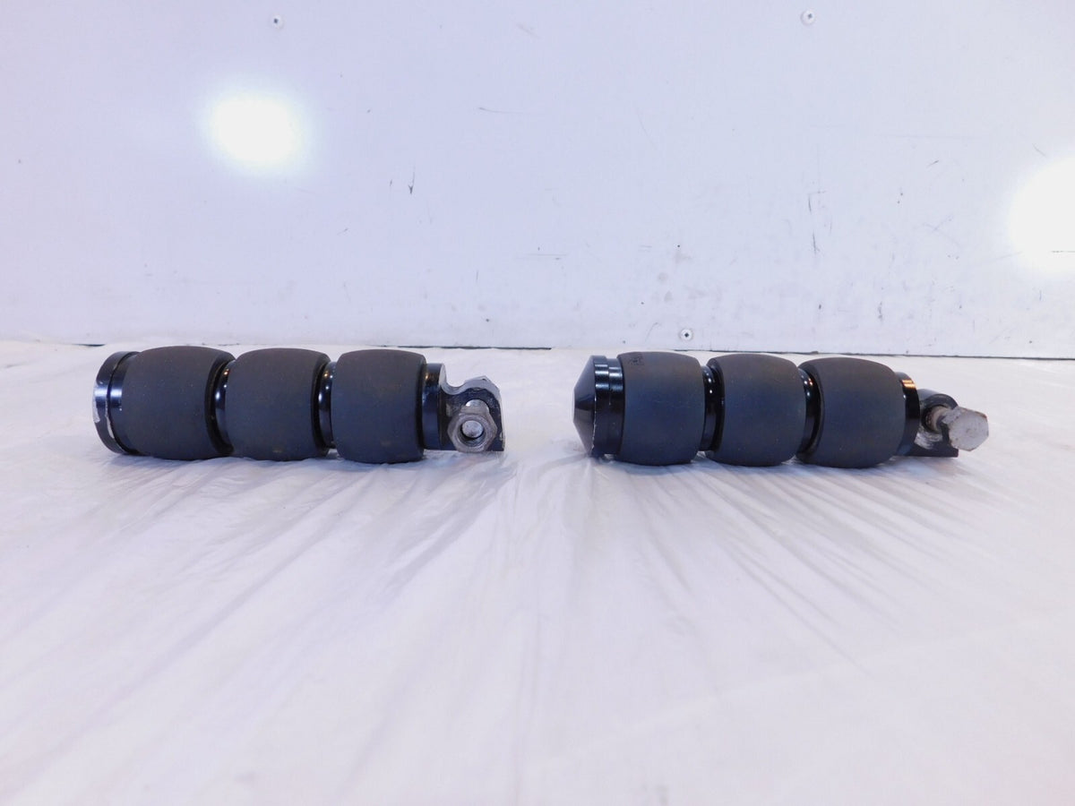 Pair Harley Touring FXR Dyna Sportster & Softail Black ISO Peg Footpeg Footrests - C3 Cycle