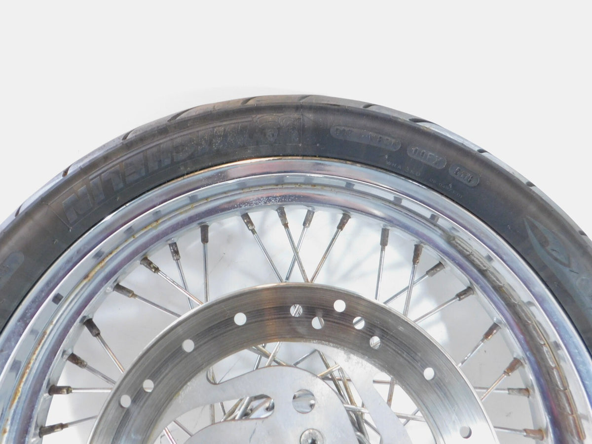Harley Softail Night Train Deuce Dyna Wide Glide 19" Laced Front Wheel Rim -Bent - C3 Cycle