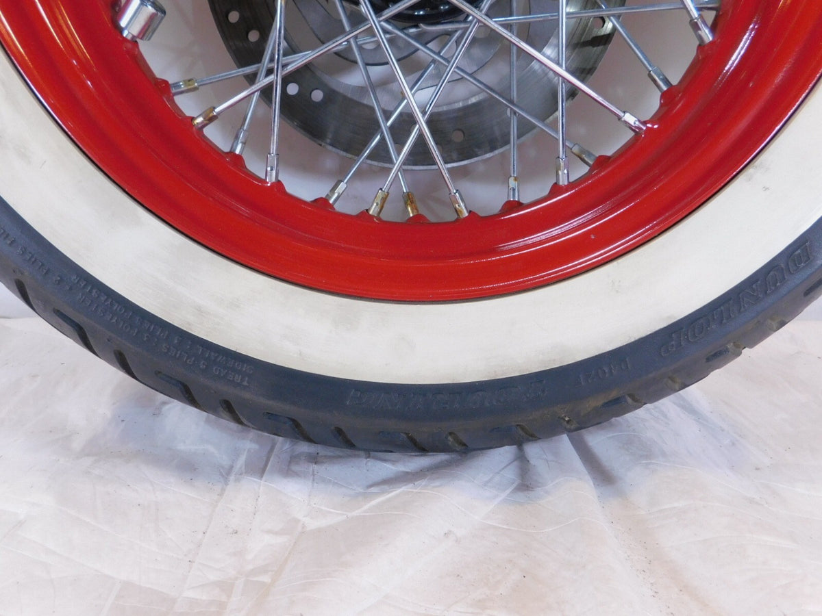 Harley Davidson Softail Heritage Classic Deluxe Spoked Front Wheel Red Rim Tire - C3 Cycle