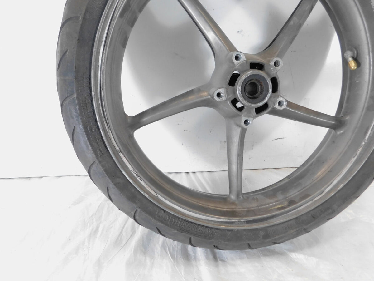 2006-2016 Triumph Daytona 675 Spoked Front Wheel Rim & Tire 3.5" x 17" - Cracked - C3 Cycle