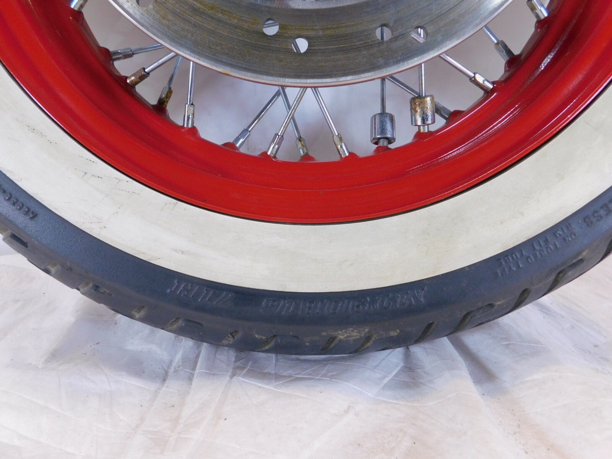 Harley Davidson Softail Heritage Classic Deluxe Spoked Front Wheel Red Rim Tire - C3 Cycle
